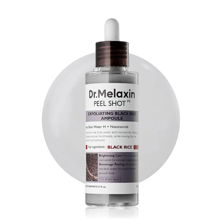 Ampoule Riz Noir Dr Melaxin Peel Shot Glow Black Rice Ampoule 80ml exfoliant visage