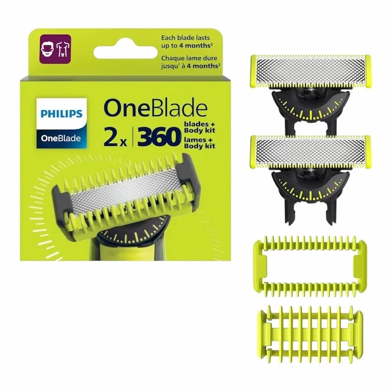 Lames de Rechange Philips OneBlade 360 QP62450 2 lames et kit corps Lames de Rechange Philips OneBlade 360 QP62450 2 lames et kit corps
