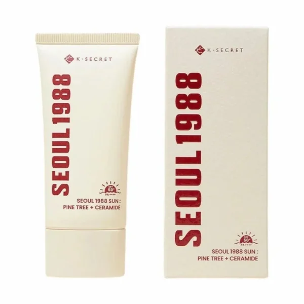 crème solaire aux céramides k-secret seoul 1988 protection spf50 pa++++ extrait de pin sans fini blanc