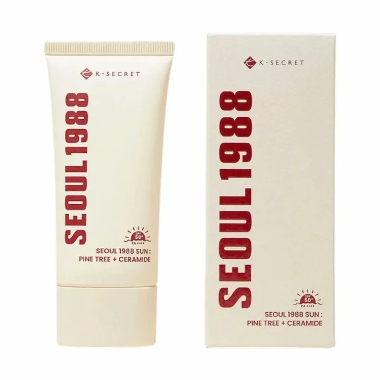 crème solaire aux céramides k-secret seoul 1988 protection spf50 pa++++ extrait de pin sans fini blanc