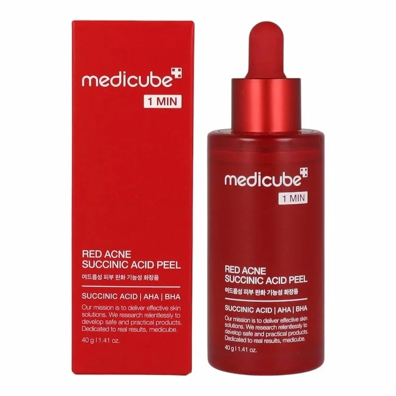 medicube-red-acne-succinic-acid-peel-40g peeling acide succinique medicube red acne peel anti-imperfections points noirs acné 1 minute
